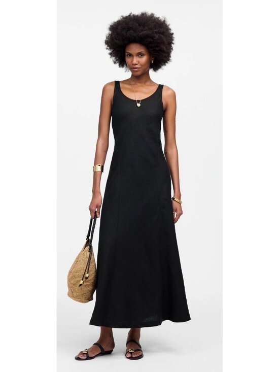 Madewell Dresses & Skirts - Madewell Scoopneck Sleeveless Midi Dress in 100% Linen Women's Size 2 Black NWT!